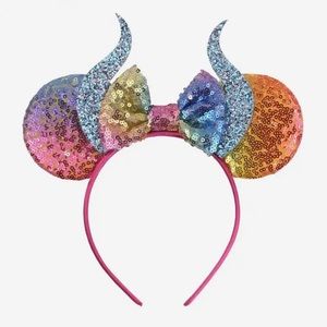 Disney Rainbow Malificent Sequin Ears!!!